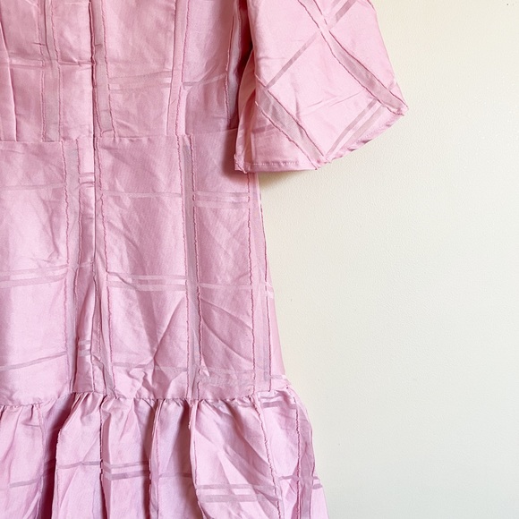 Missguided Pink Plaid Flutter Sleeve SteamPunk Grunge Barbie Skater Dress Size 8 - Picture 8 of 13